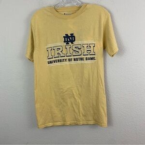 Champion University OF Notre Dame "IRISH" Short Sleeve Tan Tee Shirt Small